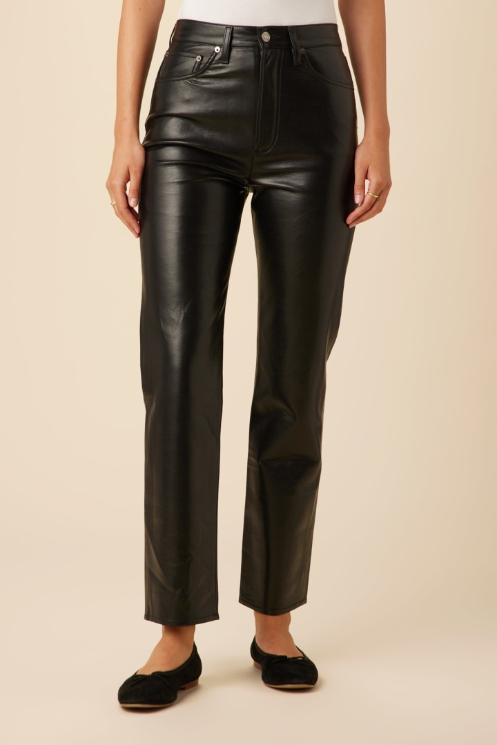 Agolde &#039;90s Pinch Waist Recycled Leather High Waist Pants