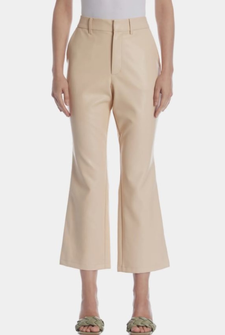 Vegan Leather Cropped Flair Pants