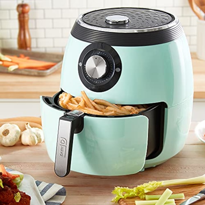 DASH Deluxe Electric Air Fryer and Oven Cooker with Temperature Control, Non-stick Fry Basket, Recipe Guide