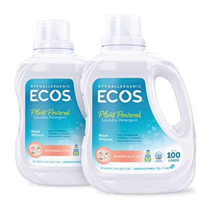 ECOS(R) Hypoallergenic Laundry Detergent, Magnolia Lily, 200 Loads, 100oz Bottle by Earth Friendly Products 100 Fl Oz (Pack of 2)