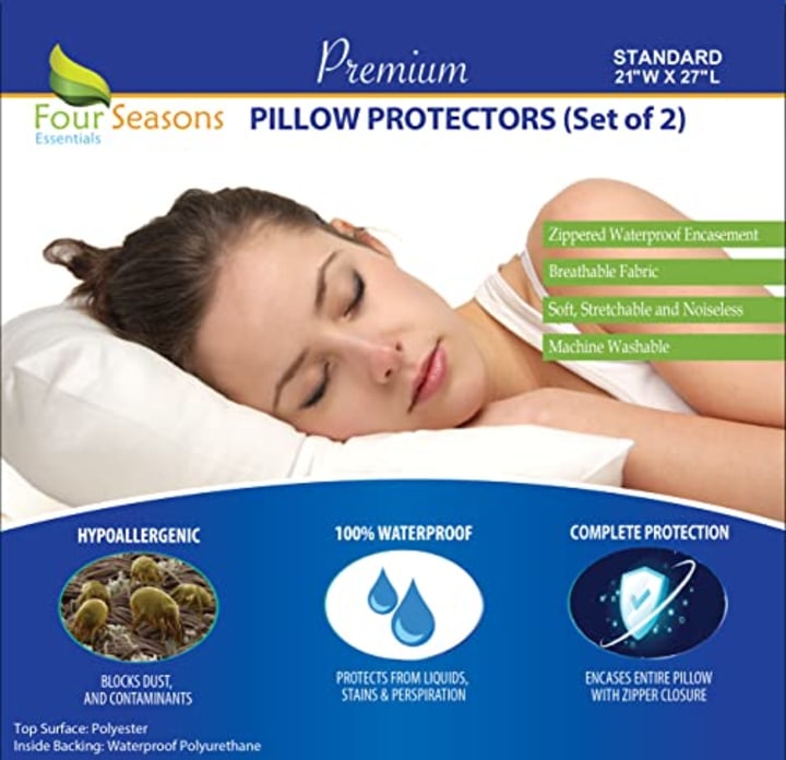 Four Seasons Essentials Standard Pillow Protectors (Set of 2)