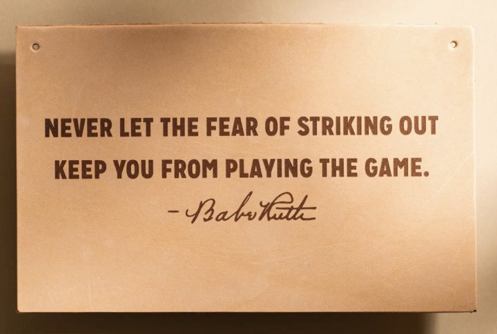 Babe Ruth Leather Sign