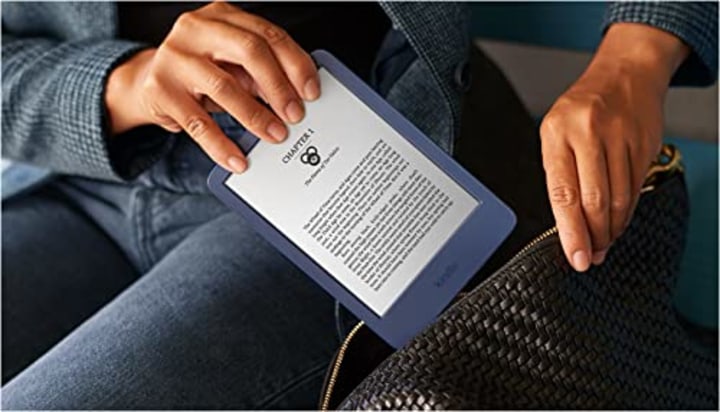 All-new Kindle (2022 release) - The lightest and most compact Kindle, now with a 6" 300 ppi high-resolution display, and 2x the storage - Denim