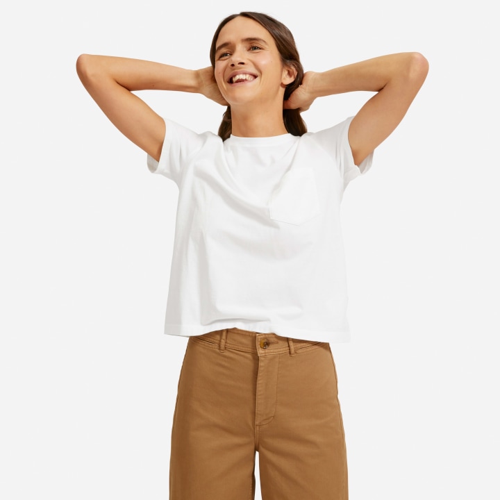 Women&#039;s Organic Cotton Box-Cut T-Shirt by Everlane in White, Size XXL