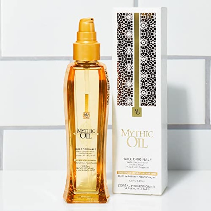 L&#039;Oreal Professionnel Mythic Oil Huile Originale | Leave-In Treatment Serum | Heat Protectant | Anti- Frizz | Adds Softness &amp; Shine | With Argan Oil | For All Hair Types | 3.4 Fl. Oz.