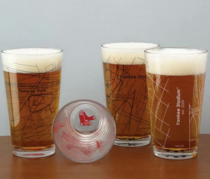 Baseball Park Map Pint Glasses (Set of 2)
