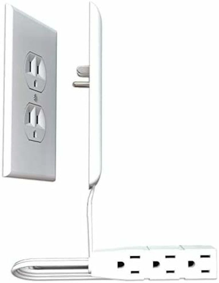 Sleek Socket Ultra-Thin Electrical Outlet Cover with 3 Outlet Power Strip and Cord Management Kit, 3-Foot, Standard Size