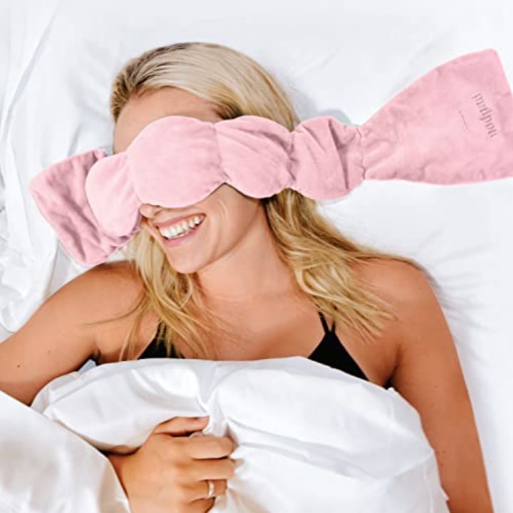 Nodpod Gentle Pressure Sleep Mask | Patented Light Blocking Design for Sleeping, Travel &amp; Relaxation | Bead Filled, Machine Washable, BPA Free Eye Pillow (Blush Pink)