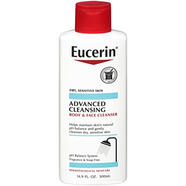 Eucerin Advanced Cleansing Body &amp; Face Cleanser - Fragrance &amp; Soap Free for Dry, Sensitive Skin - 16.9 fl. oz Bottle