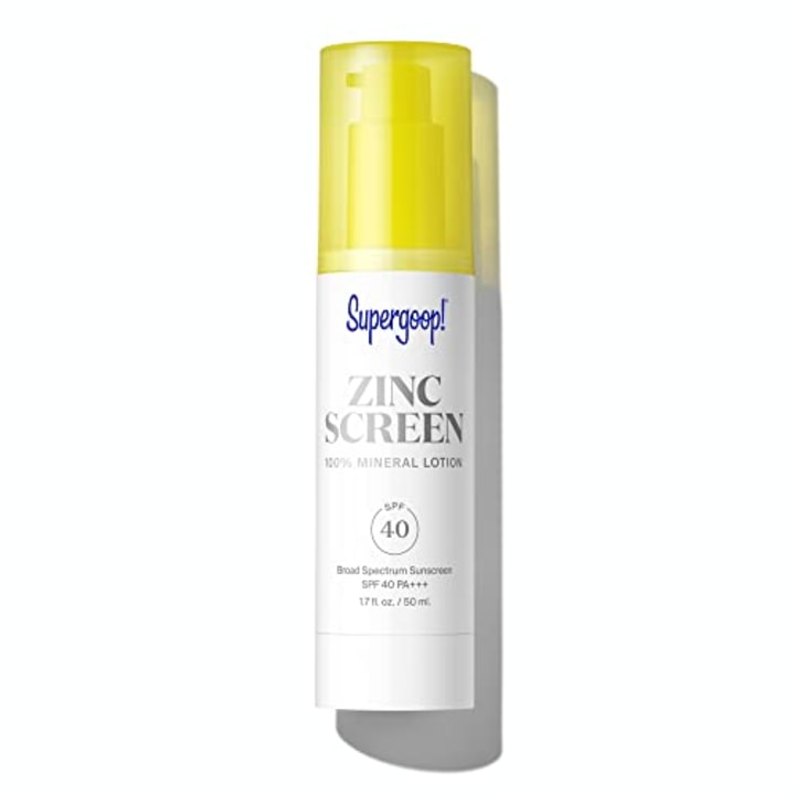 Supergoop! Zincscreen - 1.7 fl oz - SPF 40 PA+++ 100% Mineral Face Lotion &amp; Broad Spectrum Sunscreen - Non-nano Zinc Oxide for Daily UV Protection - Lightweight, Blendable Formula with Pink Hue