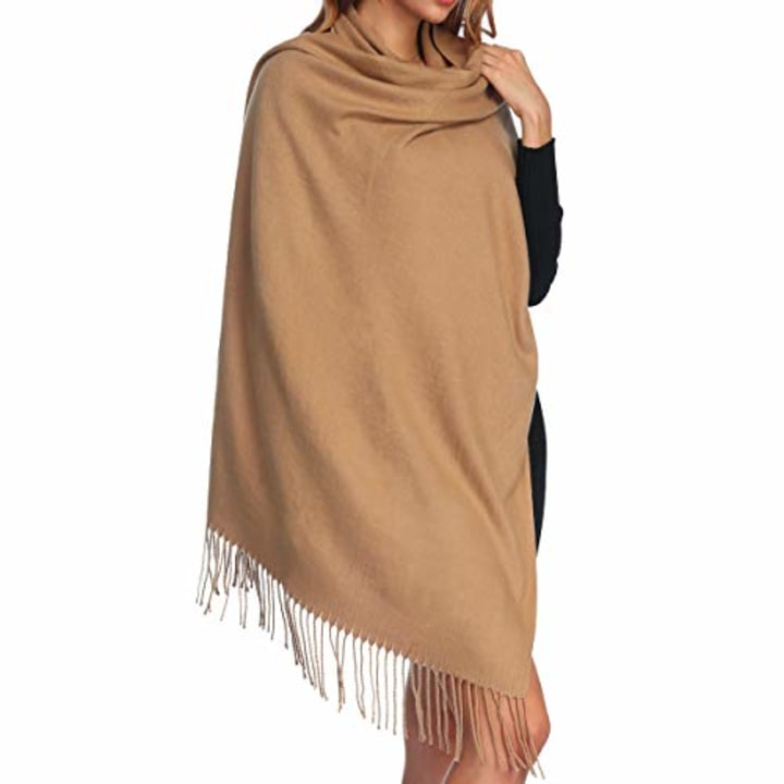 OHAYOMI Womens Thick Soft Pashmina Shawl Wrap Scarf Warm Solid Color Stole