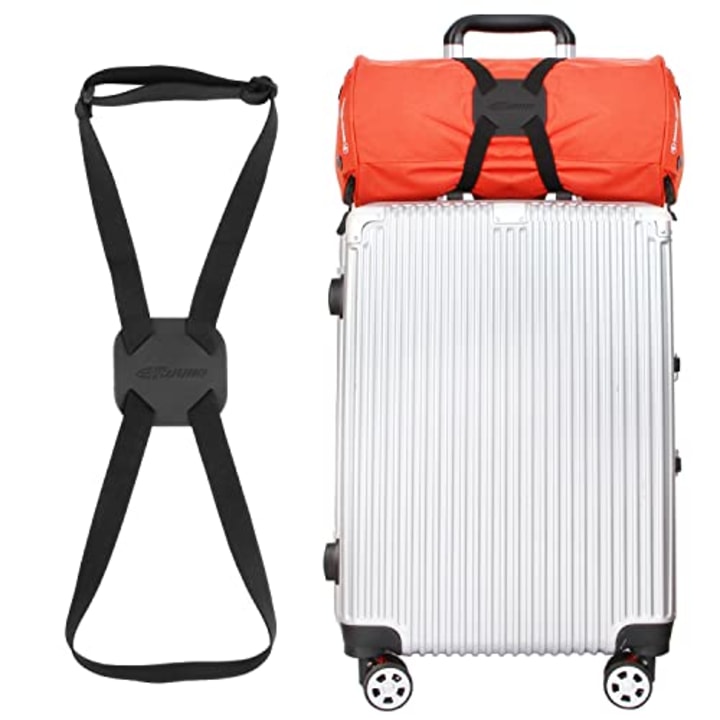 Luggage Straps Bag Bungees for Add a Bag Easy to Travel Suitcase Elastic Strap Belt (Black) ...