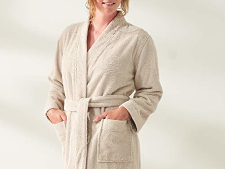 Coyuchi Unisex Air Weight Robe - 100% Organic Cotton Relaxed Bathrobe