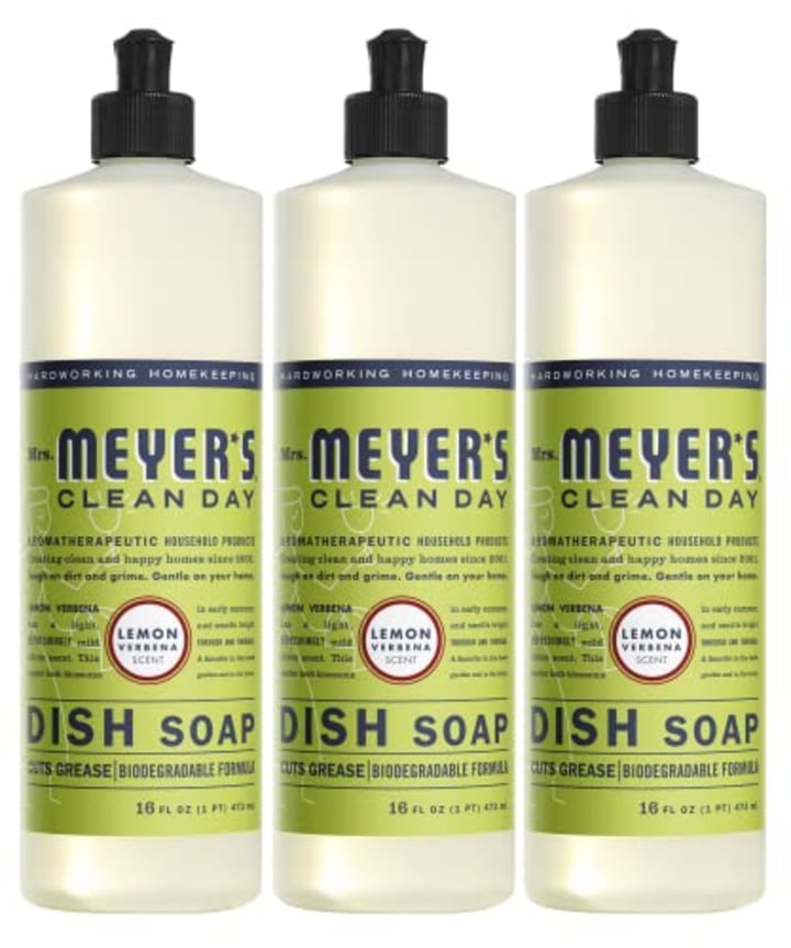 Mrs. Meyer&#039;s Clean Day&#039;s Liquid Dish Soap, Biodegradable Formula, Lemon Verbena, 16 fl. oz - Pack of 3