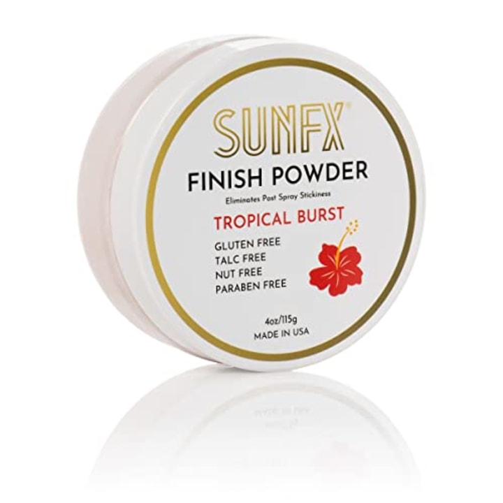 SunFX Post Spray Tan Translucent Finishing Powder | Talc Free | Sunless Tanning Setting Powder | Shimmer | Tropical Burst - (4oz)