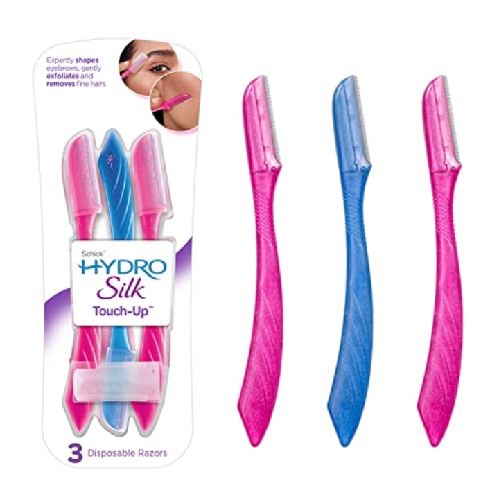 Schick Hydro Silk Touch-Up Dermaplaning Tool, 3 Count | Eyebrow Razor, Face Razors for Women, Face Shaver, Dermaplane