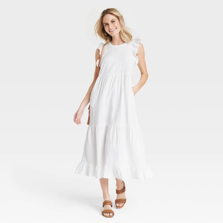 Women&#039;s Gauze Flutter Short Sleeve Dress - Universal Thread