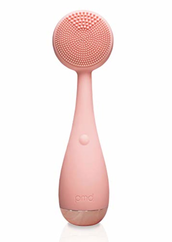 PMD Clean - Smart Facial Cleansing Device with Silicone Brush &amp; Anti-Aging Massager - Waterproof - SonicGlow Vibration Technology - Clear Pores and Blackheads - Lift, Firm, and Tone Skin