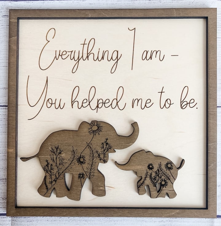 Humble Hippo Wooden Elephant Sign