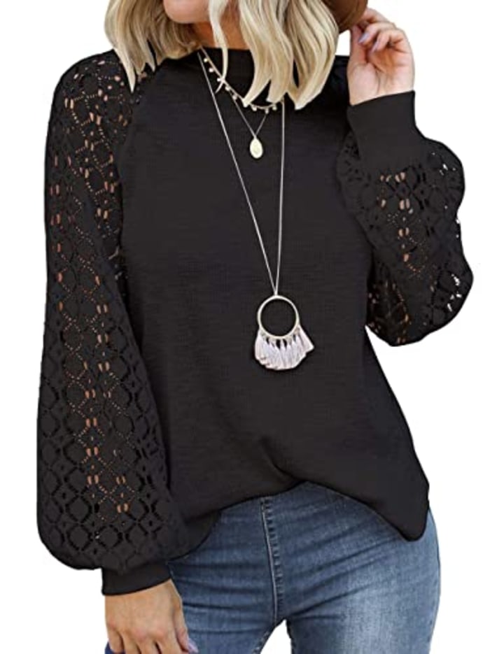 Miholl Lace Sleeve Blouse