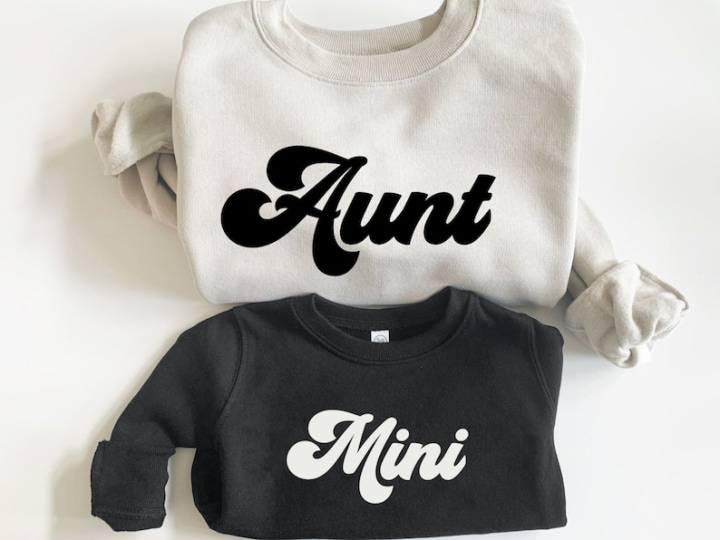 Matching Aunt and Mini Sweatshirts,