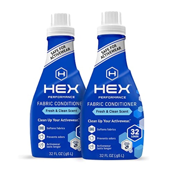 HEX Performance Fabric Conditioner, Fresh &amp; Clean, 64 Load (Pack of 2) - Safe for Activewear, Eco-Friendly