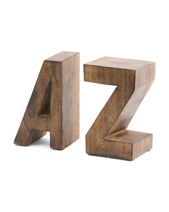 A To Z Wood Bookends