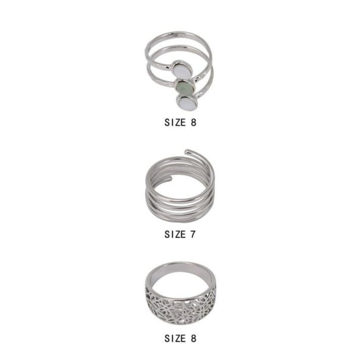 The Pioneer Woman Silver-tone Textured Metal Trio Ring Set
