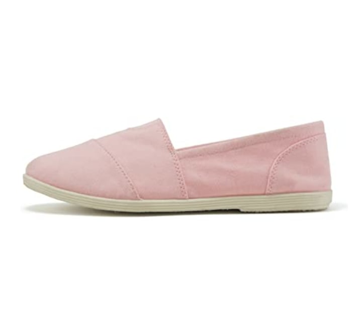Soda Flat Women Shoes Linen Canvas Slip On Loafers Memory Foam Gel Insoles OBJI-S (9, Pink, Numeric_9)