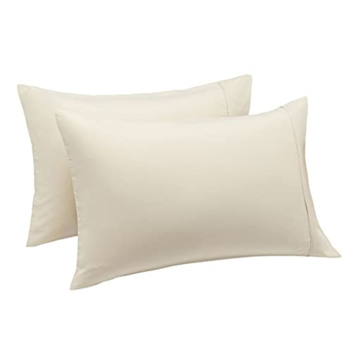 Amazon Basics Lightweight Super Soft Easy Care Microfiber Pillowcase, Standard, Spa Blue 2 Count