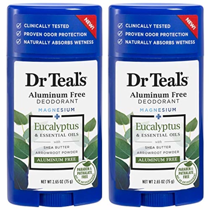 Dr. Teal&#039;s Aluminum Free Deodorant - Eucalyptus - Paraben &amp; Phthalate Free - 2.65 oz Pack of 2