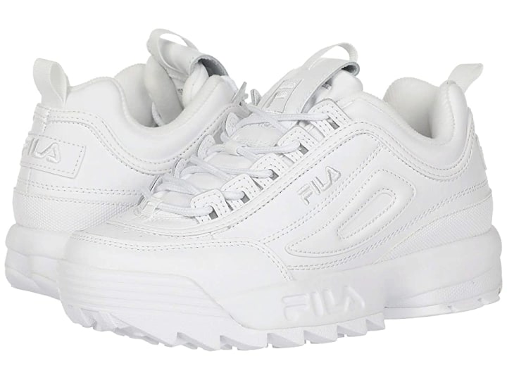 Fila Women&#039;s Disruptor II Premium Sneaker, White/White/White, 5.5 Medium US