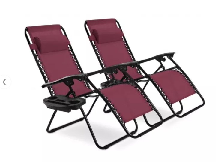 Folding Lounge Chair, 2 Pieces