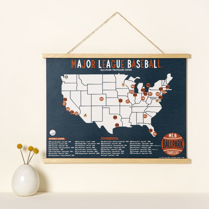 MLB Ballpark Traveler&#039;s Map | Ball Fields, Sports
