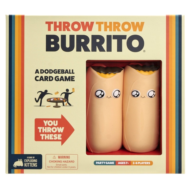 Throw Throw Burrito by Exploding Kittens - A Dodgeball Card Game - Family-Friendly Party Games - for Adults, Teens &amp; Kids - 2-6 Players