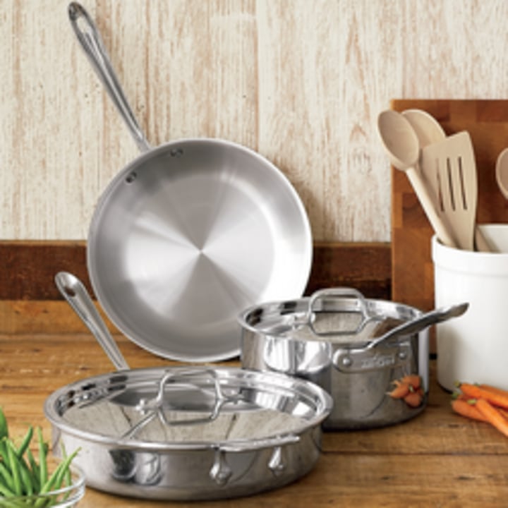 All-Clad 5-Piece Stainless Steel Cookware Set in Silver at Nordstrom