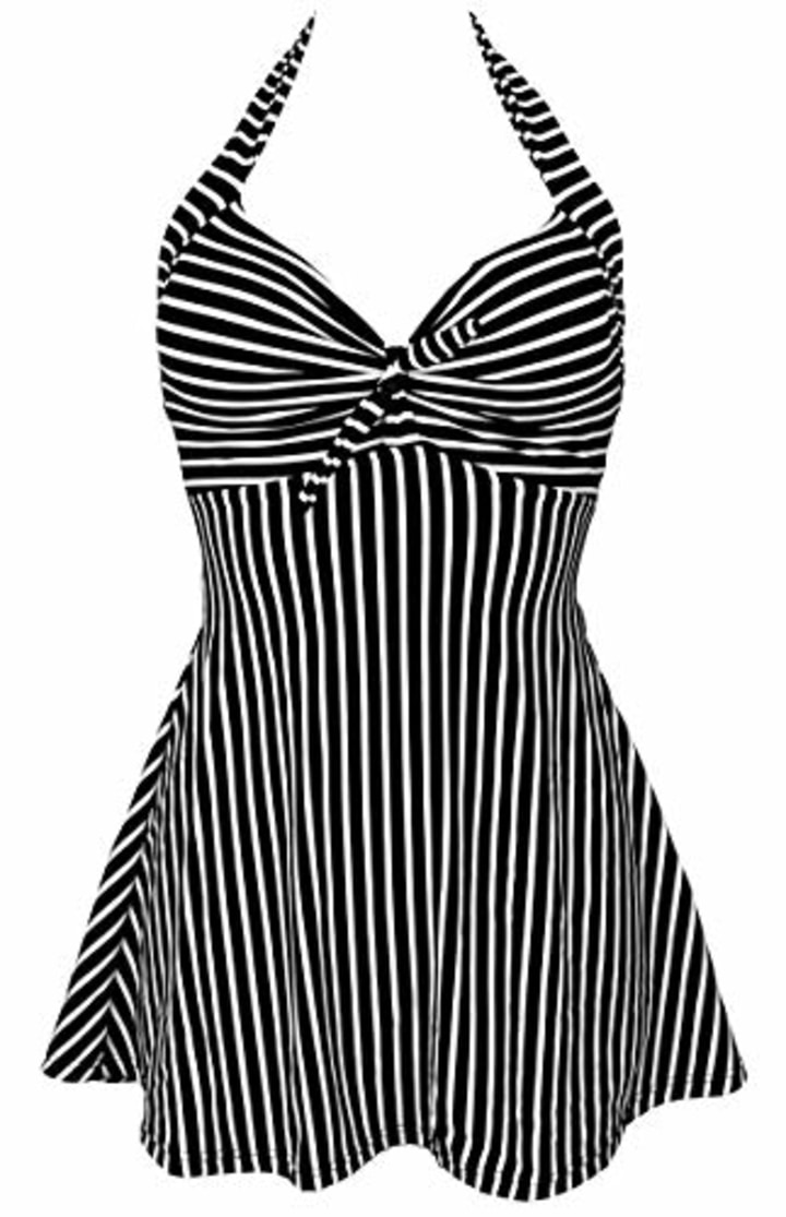 Cocoship Vintage One-Piece Swim Dress