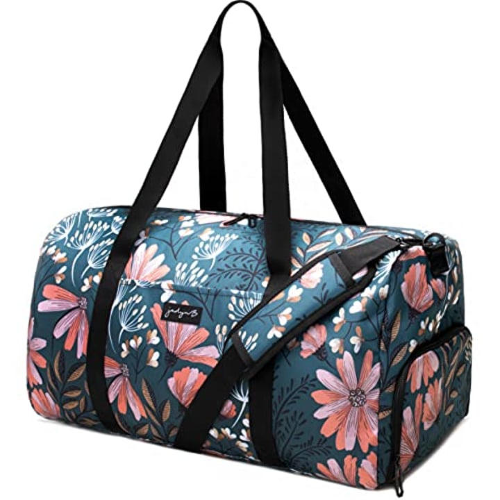 Jadyn B 22&quot; Women&#039;s Large Duffel/Weekender Bag with Shoe Pocket (Navy Floral)