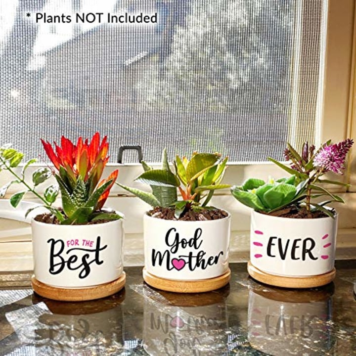 GIFTAGIRL Godmother Mothers Day or Birthday Gifts - Pretty Godmother Gifts for Mothers Day from Godchildren, Our Best Godmother Pots are Sweet Gifts for any Occasion, and Arrive Beautifully Gift Boxed
