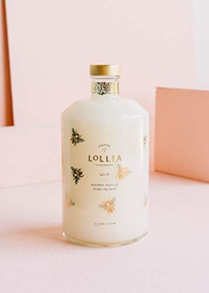 Lollia Wish Bubble Bath | Relax Body, Mind &amp; Soul with A Fragrant Escape | Gentle &amp; Moisturizing | Hydrating Ingredients | 33.8 fl oz / 1 L