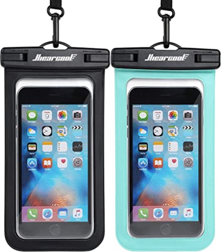 Hiearcool Waterproof Phone Pouch, Waterproof Phone Case for iPhone 14 13 12 11 Pro Max XS Plus Samsung Galaxy with Case Friendly, IPX8 Waterproof Cellphone Dry Bag for Vacation Travel -2 Pack-8.3&quot;