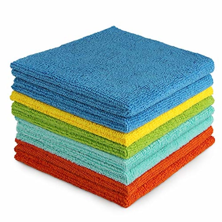 AIDEA Microfiber Cleaning Cloths-8PK, All-Purpose Softer Highly Absorbent, Lint Free - Streak Free Wash Cloth for House, Kitchen, Car, Window, Gifts(12in.x 12in.)