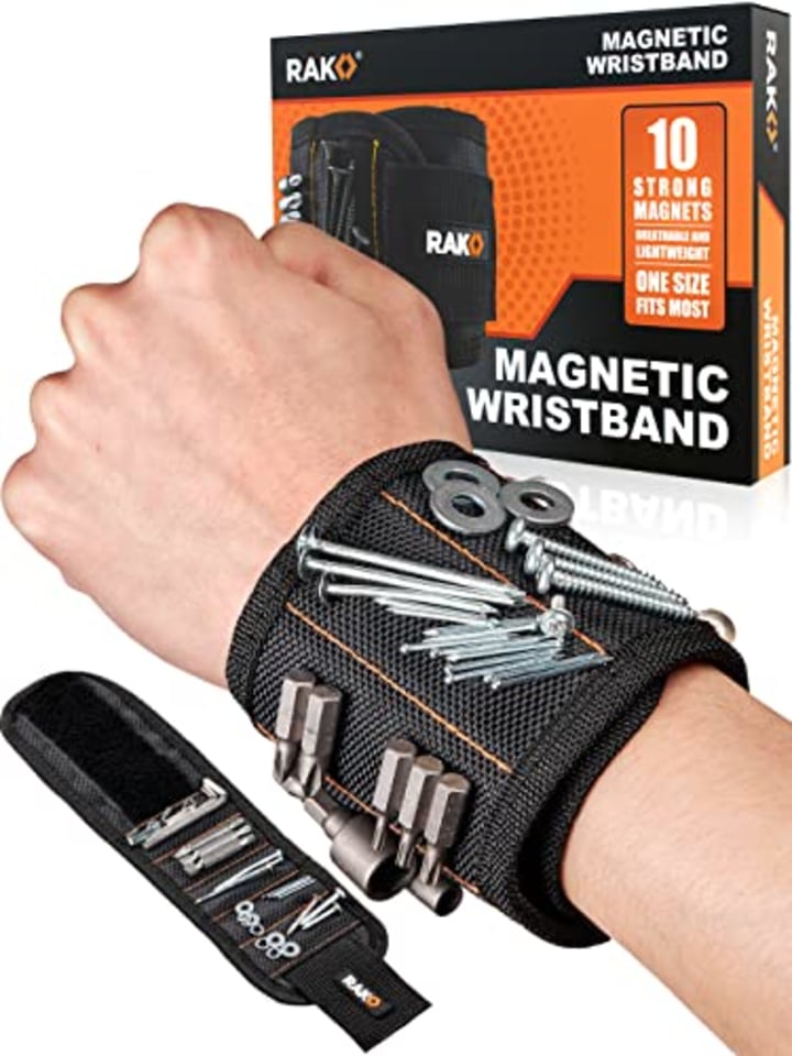 Father&#039;s Day Gifts for Dad RAK Magnetic Wristband for Holding Screws, Nails and Drill Bits - Made from Premium Ballistic Nylon with Lightweight Powerful Magnets - Cool Gadget Gifts for men