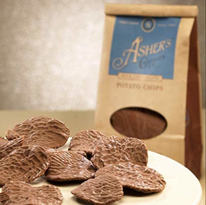 Asher&#039;s Chocolate Company, Delicious Chocolate Covered Potato Chips, Made from the Finest Kosher Chocolate, Family Owned Since 1892 (8.5oz, Milk Chocolate)