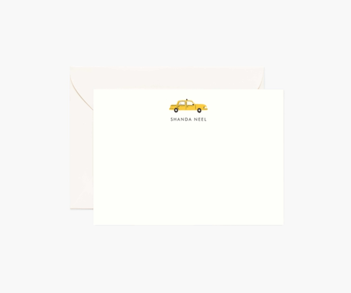 Yellow Cab Personalized Flat Note