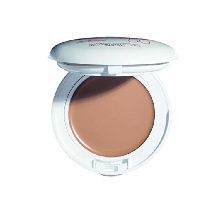 Eau Thermale Avene High Protection Beige Tinted Compact, Broad Spectrum SPF 50+, UVA/UVB Blue Light Protection, Water Resistant, Non-Greasy, 0.35 oz.