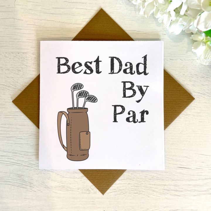Best Dad / Daddy/ Grandad By Par Greetings Card | Funny Father&#039;s Day Card | For Dad | Daddy Card | Funny Golf Card | Grandad Card | Birthday