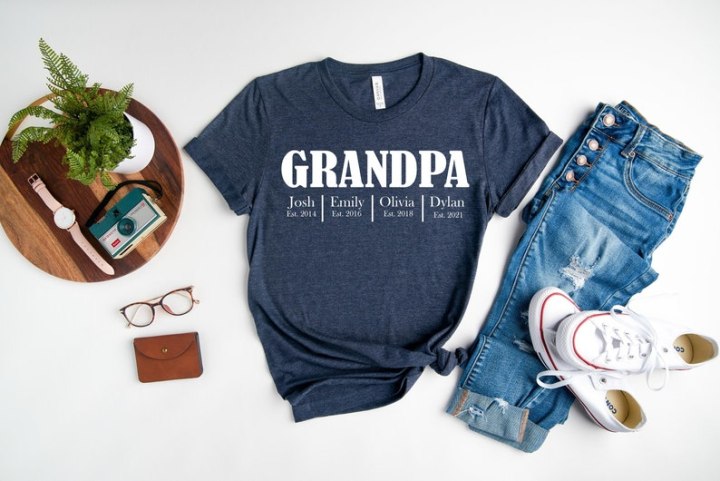 Custom Grandpa Shirt With Grandkids Names