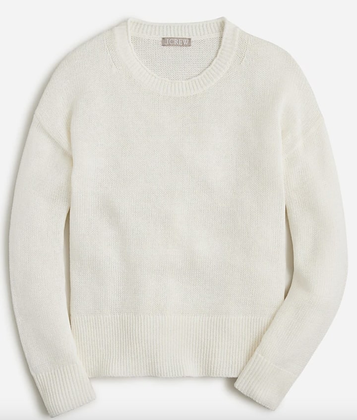 Relaxed Cotton-Linen Beach Sweater