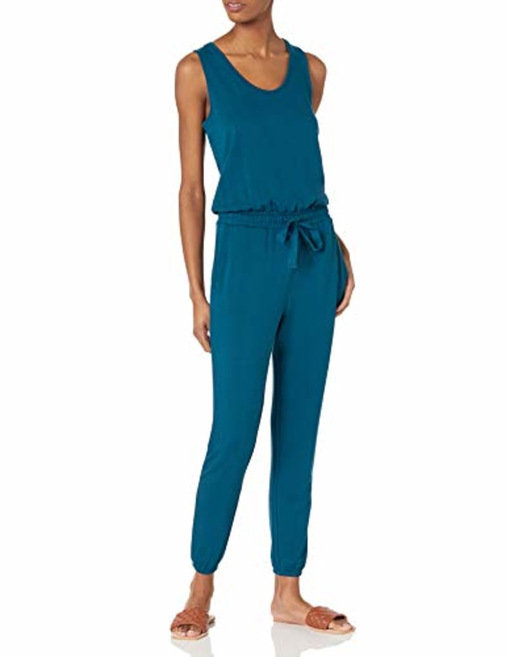 Daily Ritual Women&#039;s Supersoft Terry Relaxed-Fit Sleeveless Jumpsuit
